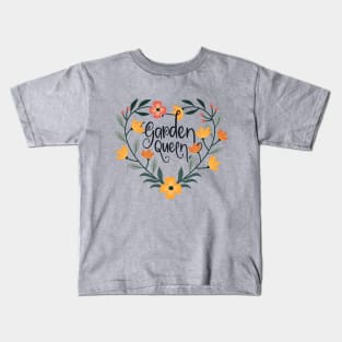 Garden Queen, cute female amateur gardener, flower gardening Kids T-Shirt